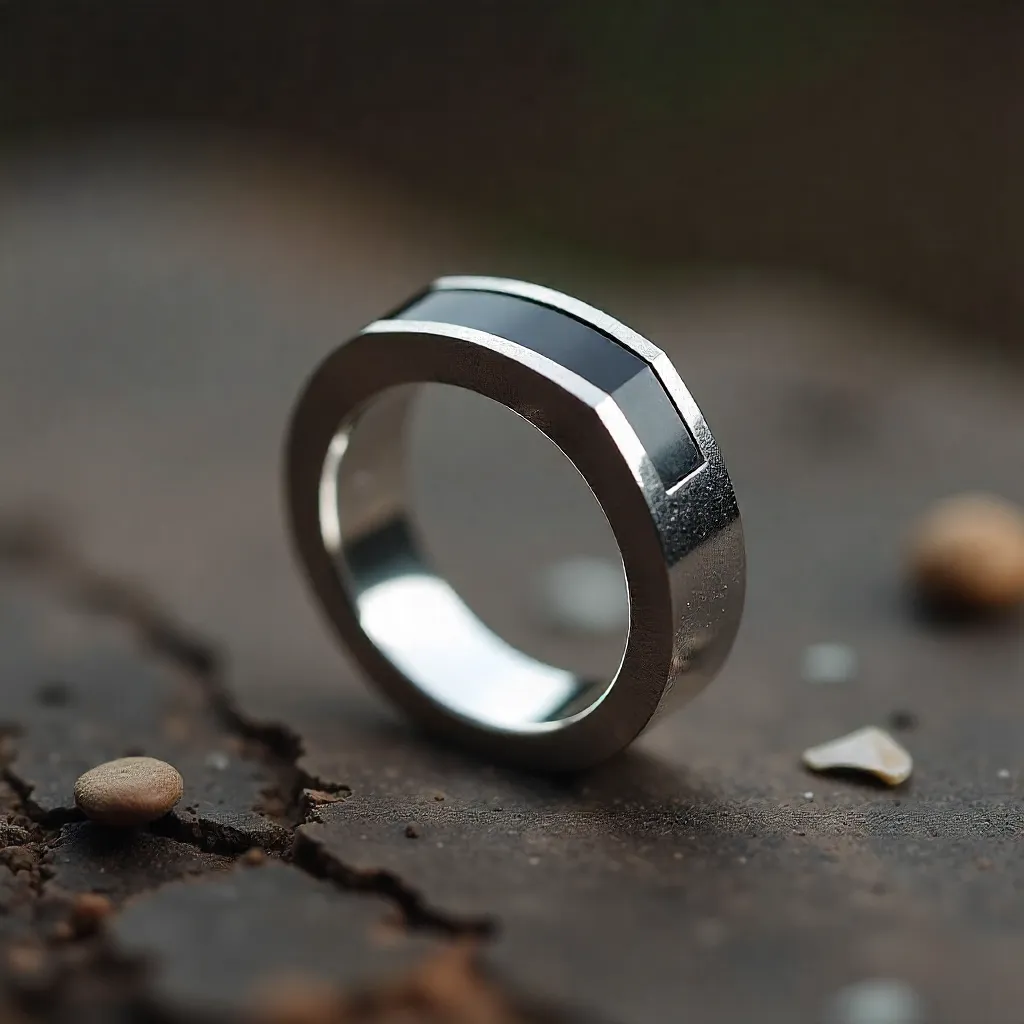 Detailed view of custom ring design